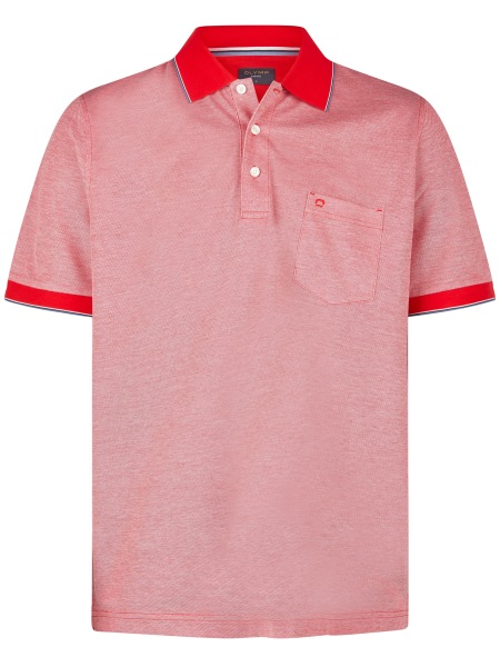 OLYMP Poloshirt - Regular Fit - Zweiton - merzerisierte Baumwolle - rot - 5407 52 35 