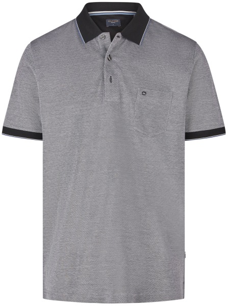 OLYMP Poloshirt - Regular Fit - Zweiton - merzerisierte Baumwolle - schwarz - 5407 52 68 