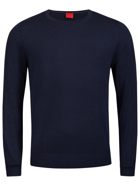 OLYMP Pullover - Regular Fit - Rundhals - Merinowolle mit Seide - dunkelblau - 0151 11 18 