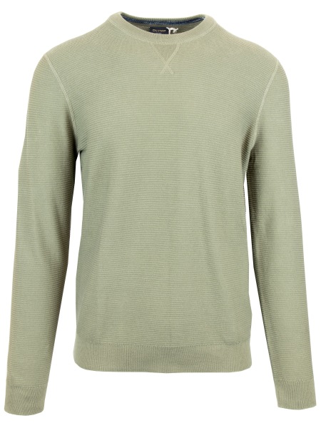 OLYMP Pullover - Rundhals-Ausschnitt - Strick - Struktur- grün - 5301 85 47 