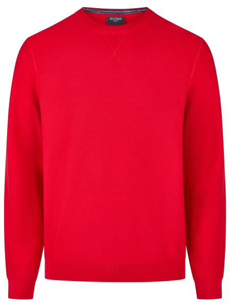 OLYMP Pullover - Rundhals-Ausschnitt - Strick - Struktur- rot - 5301 85 35 