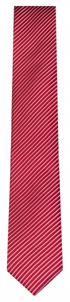 OLYMP Seidenkrawatte - Slim - rot / hellgrau - fein gestreift - 6699 00 35 