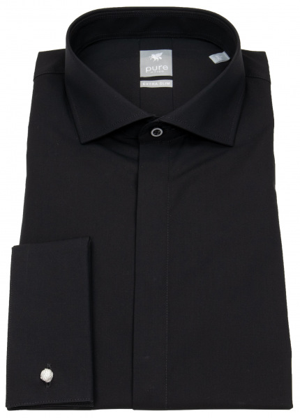 Pure Galahemd - Extra Slim Fit - Haifischkragen - Umschlagmanschette - schwarz - 3383-188 001 