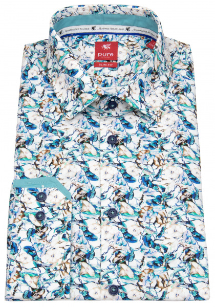 Pure Hemd - Slim Fit - Floraler Print - mehrfarbig - 21020-21106 473 