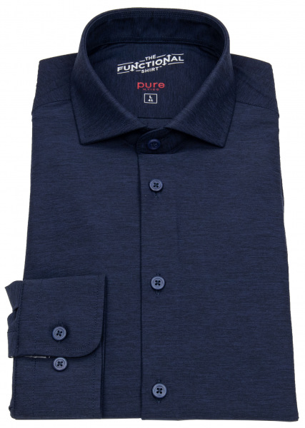 Pure Hemd - Slim Fit - Functional Shirt - Haifischkragen - dunkelblau - 3386-21150 139 