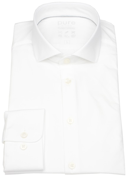 Pure Hemd - Slim Fit - Functional Shirt - Haifischkragen - weiß - 3385-21150 900 