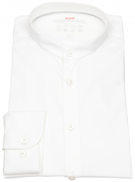 Pure Hemd - Slim Fit - Functional Shirt - Stehkragen - weiß - 3385-21650 900 