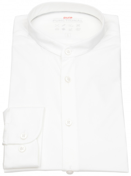 Pure Hemd - Slim Fit - Functional Shirt - Stehkragen - weiß - ohne OVP - 3385-21650 900 