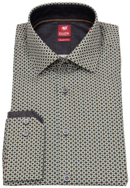 Pure Hemd - Slim Fit - Kentkragen  - Print - mehrfarbig - 71024-21103 276 