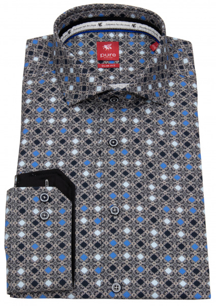 Pure Hemd - Slim Fit - Print - mehrfarbig - 31015-21703 176 