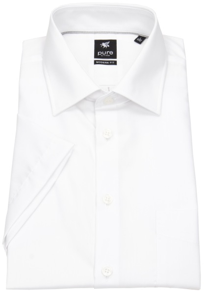 Pure Kurzarmhemd - Modern Fit - Kentkragen - weiß - 3379-421 900 