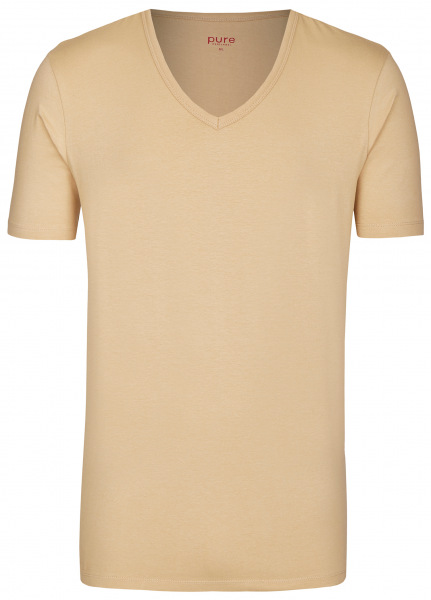 Pure T-Shirt - Slim Fit - V-Ausschnitt - caramel - ohne OVP - 3398-92998 200 