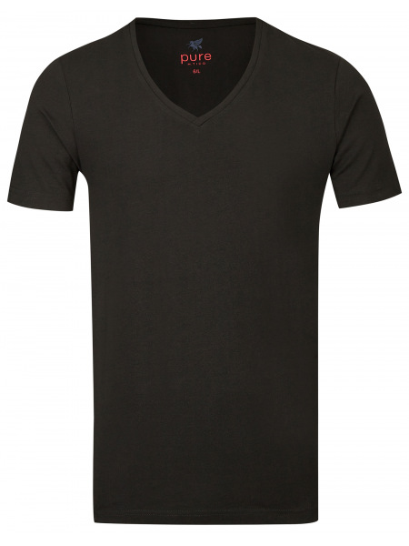 Pure T-Shirt - Slim Fit - V-Ausschnitt - schwarz - 3398-92998 001 