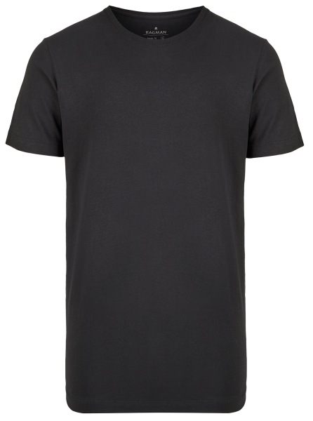 Ragman T-Shirt Doppelpack - Body Fit - Rundhals - schwarz - ohne OVP - 48000 009 