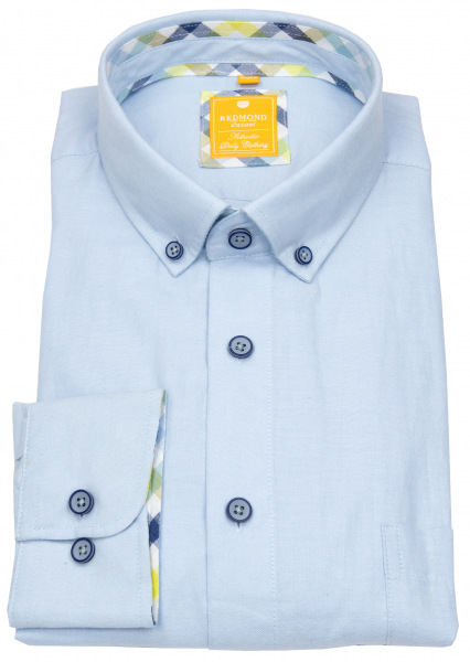 Redmond Hemd - Casual Modern Fit - Button Down Kragen - Oxford - hellblau - 231070110 10 