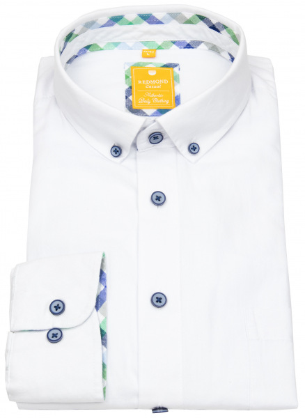 Redmond Hemd - Casual Modern Fit - Button Down Kragen - Oxford - weiß - 231070110 0 