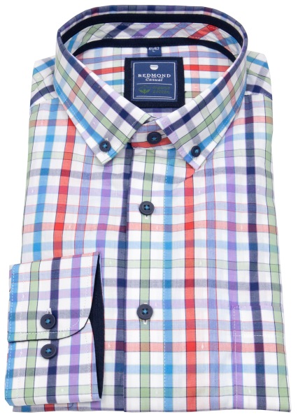 Redmond Hemd - Comfort Fit - Button Down Kragen - Bio Baumwolle - kariert - mehrfarbig - ohne OVP - 241070111 10 