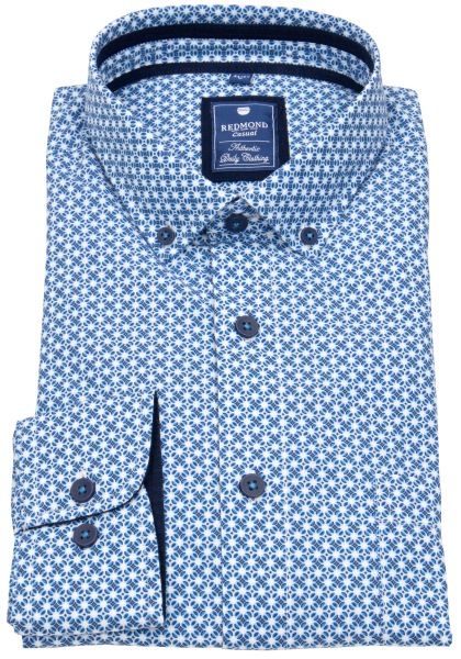 Redmond Hemd - Comfort Fit - Button Down Kragen - blau / weiß - ohne OVP - 241075111 10 