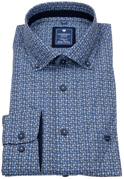 Redmond Hemd - Comfort Fit - Button Down Kragen - Print - blau - ohne OVP - 251075111 19 
