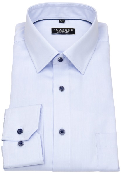 Redmond Hemd - Comfort Fit - Kentkragen - Twill - Kontrastknöpfe - hellblau - ohne OVP - 231700100 10 