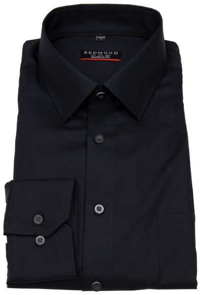 Redmond Hemd - Modern Fit - Kentkragen - Twill - schwarz - ohne OVP - 231700110 90 