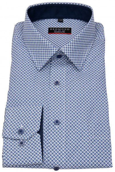 Redmond Hemd - Modern Fit - Print - blau / weiß - 231730110 10 