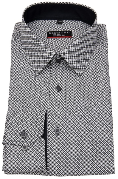 Redmond Hemd - Modern Fit - Print - schwarz / weiß - ohne OVP - 231730110 90 