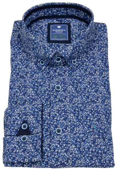 Redmond Hemd - Regular Fit - Button Down Kragen - Bio Baumwolle - blau - ohne OVP - 222035111 10 
