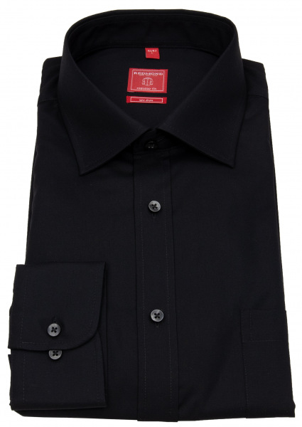 Redmond Hemd - Regular Fit - Kentkragen - schwarz - 150300 90 