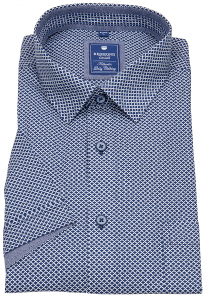 Redmond Kurzarmhemd - Casual Fit - blau / weiß - 231080999 19 