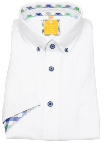 Redmond Kurzarmhemd - Casual Modern Fit - Button Down Kragen - Oxford - weiß - ohne OVP - 231070990 0 