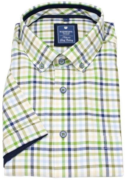 Redmond Kurzarmhemd - Comfort Fit - Button Down Kragen - kariert - mehrfarbig - 241415999 60 