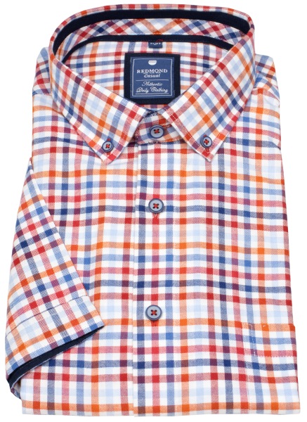 Redmond Kurzarmhemd - Comfort Fit - Button Down Kragen - kariert - mehrfarbig - 241415999 50 