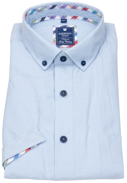 Redmond Kurzarmhemd - Comfort Fit - Button Down Kragen - Kontrastknöpfe - hellblau - 241500999 10 