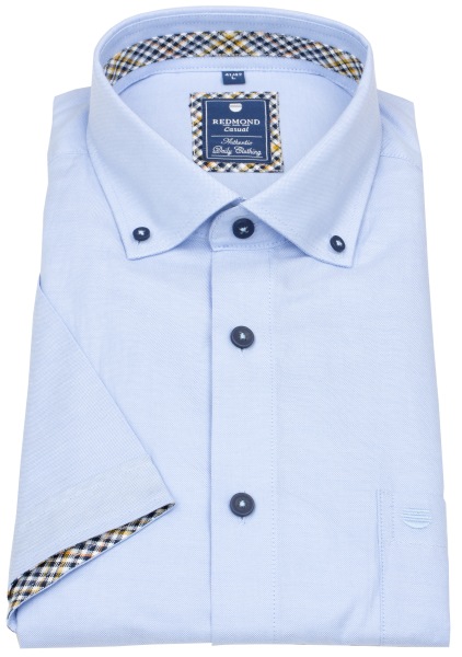 Redmond Kurzarmhemd - Comfort Fit - Button Down Kragen - Kontrastknöpfe - hellblau - 251055999 10 