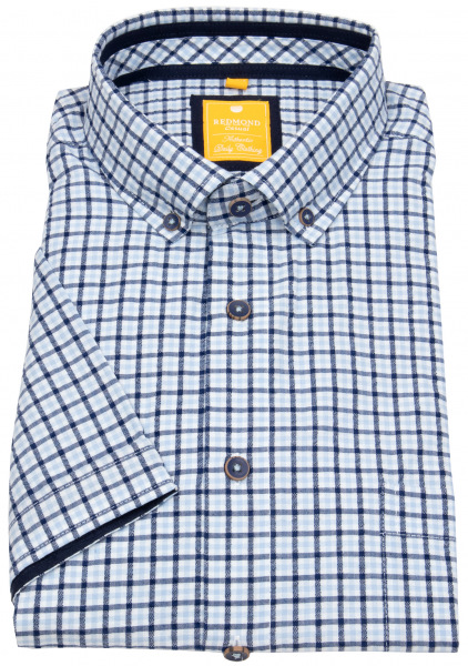 Redmond Kurzarmhemd - Modern Fit - Button Down Kragen - kariert - blau - 231475990 10 