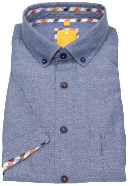 Redmond Kurzarmhemd - Modern Fit - Button Down Kragen - Oxford - blau - 241500990 19 