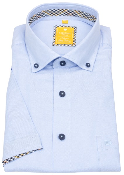 Redmond Kurzarmhemd - Modern Fit - Button Down Kragen - Oxford - hellblau - 251055990 10 