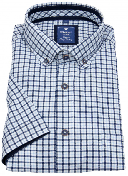 Redmond Kurzarmhemd - Regular Fit - Button Down Kragen - kariert - blau - 231475999 10 