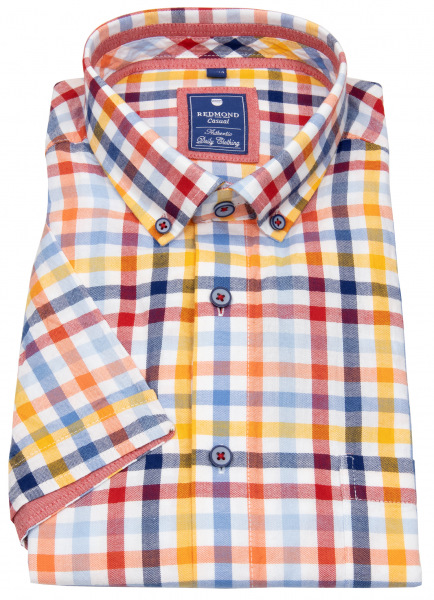 Redmond Kurzarmhemd - Regular Fit - Button Down Kragen - kariert - mehrfarbig - 231075999 50 