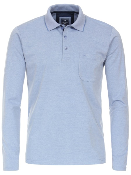 Redmond Poloshirt - Regular Fit - Langarm - Wash and Wear - hellblau - 912111 12 