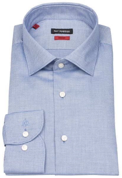 Roy Robson Hemd - Slim Fit - Kentkragen - Struktur - blau - 5094 S-1284 A450 