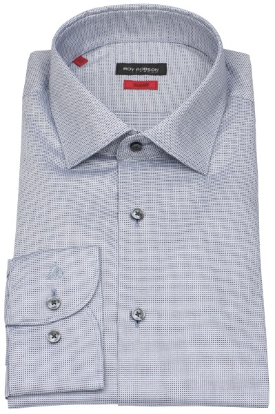 Roy Robson Hemd - Slim Fit - Kentkragen - Struktur - grau - 5094 S-1284 A055 