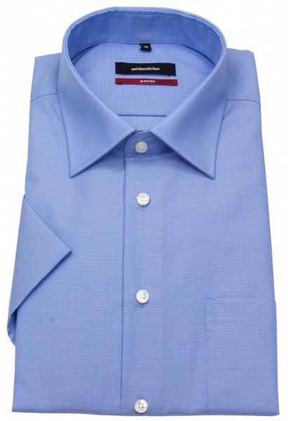 Seidensticker Halbarmhemd - Regular Fit - Fil-à-Fil - blau - 003001 14 