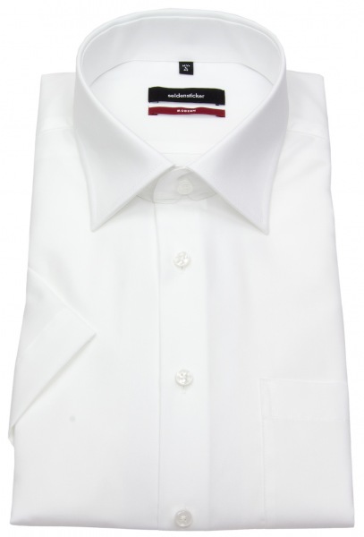 Seidensticker Halbarmhemd - Regular Fit - Fil-à-Fil - weiß - 003001 01 