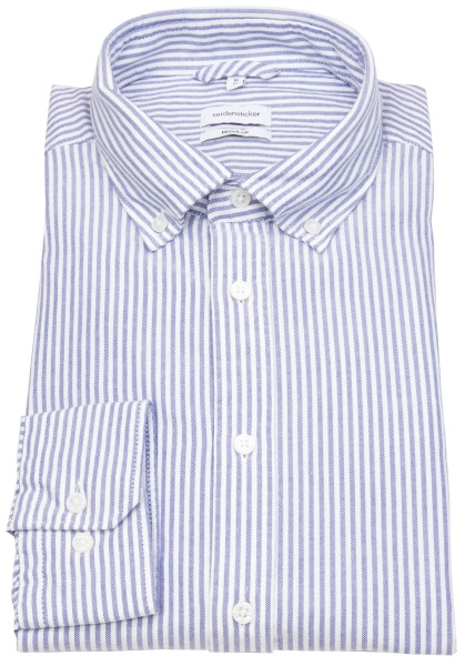 Seidensticker Hemd - Regular Fit - Button Down Kragen - Streifen - hellblau / weiß - 117642 12 