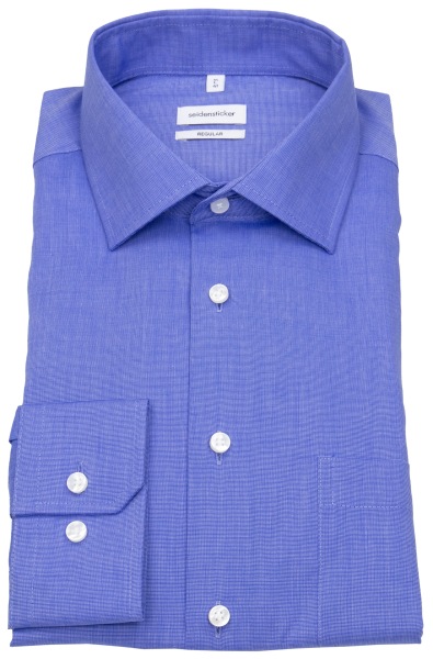 Seidensticker Hemd - Regular Fit - Kentkragen - Fil-a-Fil - blau - ohne OVP - 003000 14 