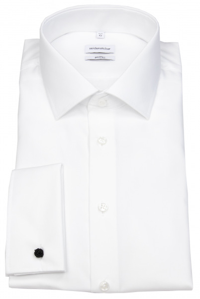 Seidensticker Hemd - Shaped Fit - Umschlagmanschette - weiß - ohne OVP - 021006 01 