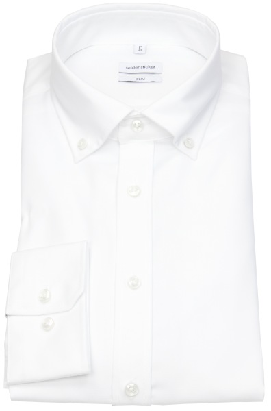 Seidensticker Hemd - Slim Fit - Button Down Kragen - weiß - ohne OVP - 666242 01 