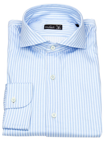 van Laack Hemd - Slim Fit - Haikragen - Meisterwerk - Streifen - hellblau / weiß - ohne OVP - 1682 187544 720 
